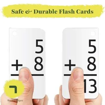 Star Right Education Addition Flash Cards, 0-12 (All Facts, 169 Cards) with 2 Rings - Addition Flashcards