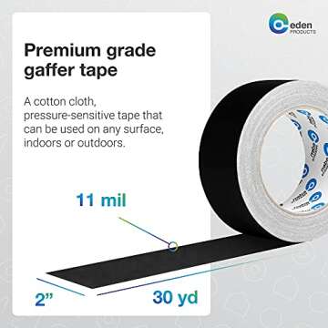 EdenProducts Gaffers Tape for Strong Adhesion and No Residue