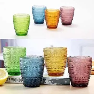 Buy TIMEFOTO Vintage Drinking Glasses Set for Home