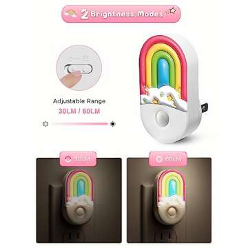 Rainbow Night Light for Kids, Dusk to Dawn Sensor
