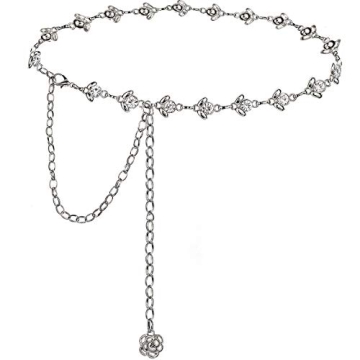 Glamorstar Rhinestone Chain Belt for Women - Elegant Accessory 105CM/41.3IN