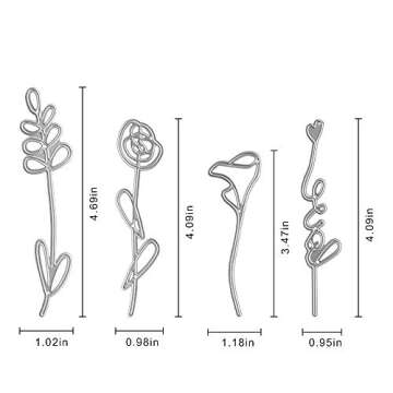 Metal Flowers and Plants Love Cutting Dies,Flowering Straw Heart Die Cuts Embossing Stencils Templat...