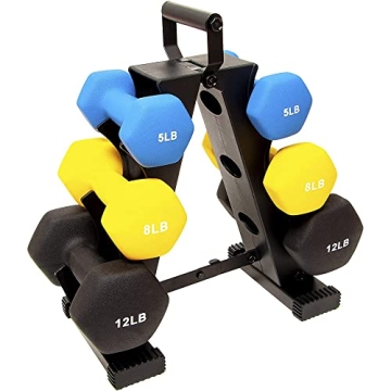 BalanceFrom Neoprene Dumbbells Set 50 Lb With Stand