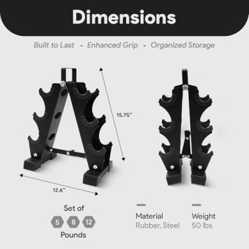 BalanceFrom Neoprene Dumbbells Set 50 Lb With Stand