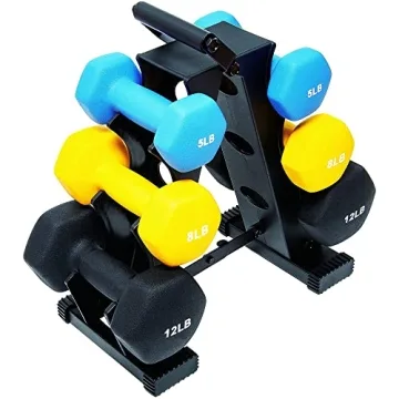 BalanceFrom Neoprene Dumbbells Set 50 Lb With Stand