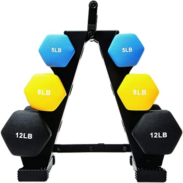 BalanceFrom Neoprene Dumbbells Set 50 Lb With Stand