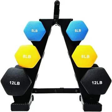 BalanceFrom Neoprene Dumbbells Set 50 Lb With Stand