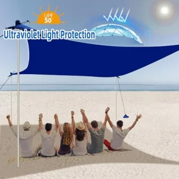 UMARDOO Portable 10x10FT Beach Shade Canopy for Family