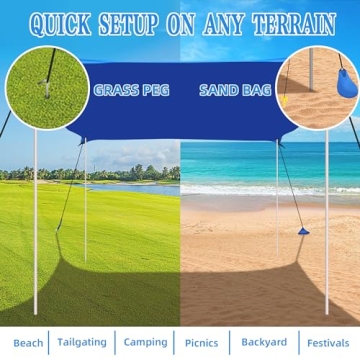 UMARDOO Portable 10x10FT Beach Shade Canopy for Family