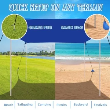 UMARDOO Portable 10x10FT Beach Shade Canopy for Family