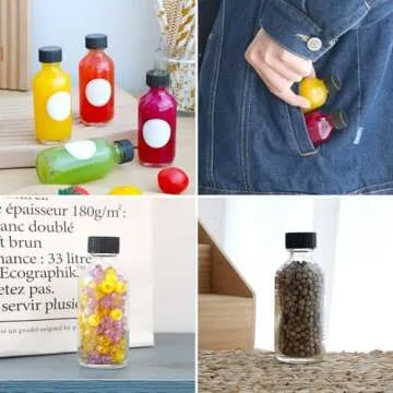 CUCUMI Shot Bottles, 14pcs 2oz Clear Glass Bottles