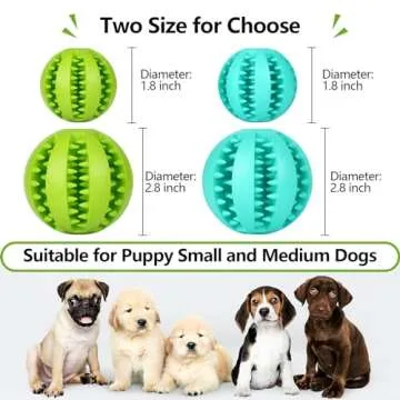 Puppy Teething Chew Toy Balls: Interactive Treat Dispensing Dog Toys Ball Rubber Small Breed Dog Chewing Enrichment Toys for Boredom and Brain Stimulating Game Puppy Teething Chew Toys 2pack
