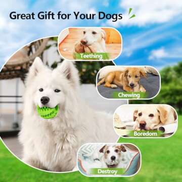 Puppy Teething Chew Toy Balls: Interactive Treat Dispensing Dog Toys Ball Rubber Small Breed Dog Chewing Enrichment Toys for Boredom and Brain Stimulating Game Puppy Teething Chew Toys 2pack