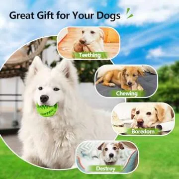 Puppy Teething Chew Toy Balls: Interactive Treat Dispensing Dog Toys Ball Rubber Small Breed Dog Chewing Enrichment Toys for Boredom and Brain Stimulating Game Puppy Teething Chew Toys 2pack