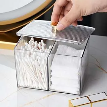 DASITON Acrylic Qtip Holder for Elegant Organization