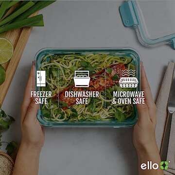 Ello Duraglass 3.4 Cup Meal Prep Sets 6Pc, 3 Pack Set- Glass Food Storage Container with Silicone Sleeve and Airtight BPA-Free Plastic Lids, Dishwasher, Microwave, and Freezer Safe, Berry