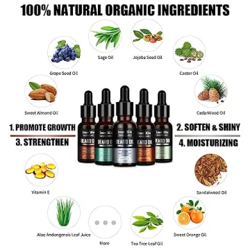 ISNER MILE 5-Pack Beard Oil Set for Ultimate Beard Grooming