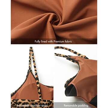 Narecte Sexy One Piece Bathing Suit for Women Tummy Control High Cut One Piece Swimsuit Womens Leopard S