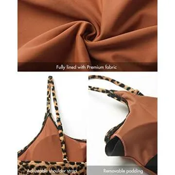 Narecte Sexy One Piece Bathing Suit for Women Tummy Control High Cut One Piece Swimsuit Womens Leopard S