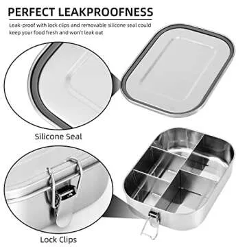 Leakproof UPTRUST Stainless Steel Bento Lunch Box - 1400ml