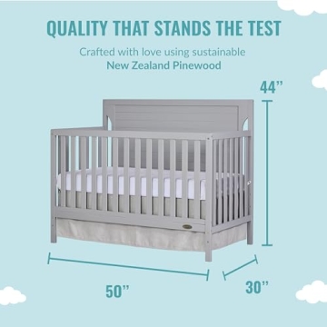 Cape Cod 5-in-1 Convertible Crib in Beautiful Pebble Grey
