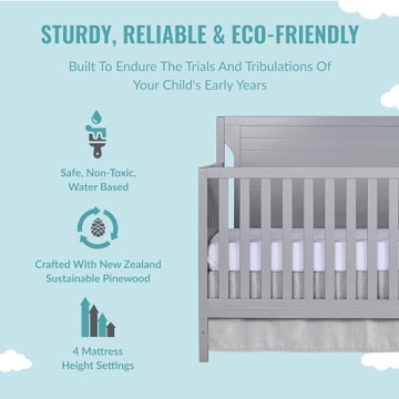 Cape Cod 5-in-1 Convertible Crib in Beautiful Pebble Grey