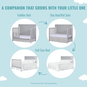 Cape Cod 5-in-1 Convertible Crib in Beautiful Pebble Grey
