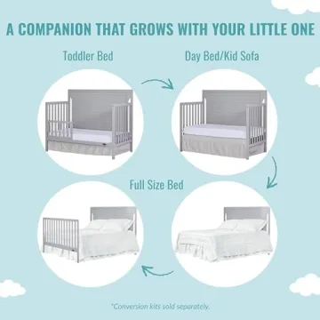 Cape Cod 5-in-1 Convertible Crib in Beautiful Pebble Grey