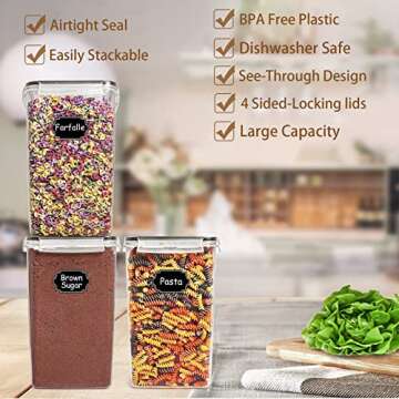 Wildone Extra Large Tall Airtight Food Storage Containers 6.5L/ 5.9QT, Plastic BPA Free Kitchen Pant...
