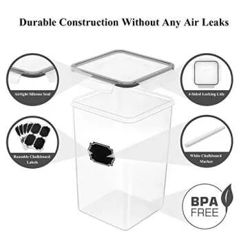 Extra Large Airtight Food Storage Containers Set 4