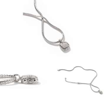 John Hardy Classic Chain Pendant Necklace with Diamonds Silver One Size