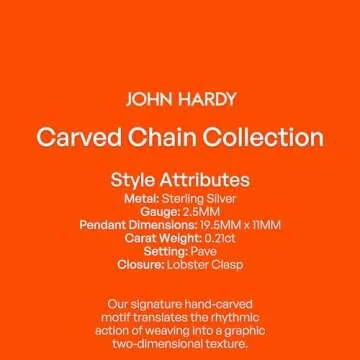 John Hardy Classic Chain Pendant Necklace with Diamonds Silver One Size