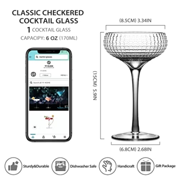 YY Vintage Coupe Cocktail Glass - Elegant Handcrafted Crystal