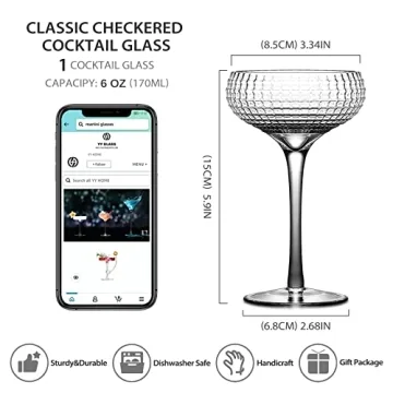 YY Vintage Coupe Cocktail Glass - Elegant Handcrafted Crystal