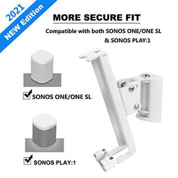 EMAQUIN Compatible Wall Mount for SONOS ONE and PLAY 1 Speakers - Swivel & Tilt Design