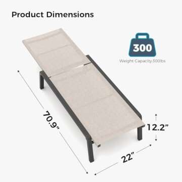 FHVIT Adjustable & Foldable Chaise Lounge Set for Outdoor