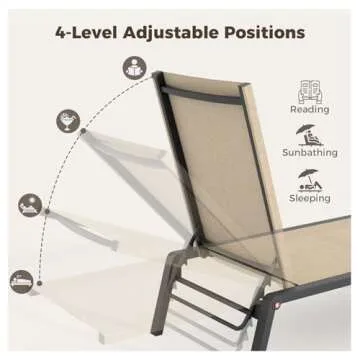 FHVIT Adjustable & Foldable Chaise Lounge Set for Outdoor