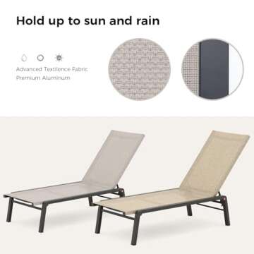 FHVIT Adjustable & Foldable Chaise Lounge Set for Outdoor