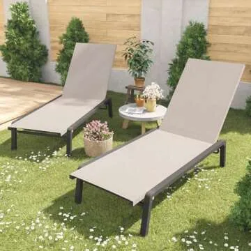 FHVIT Adjustable & Foldable Chaise Lounge Set for Outdoor
