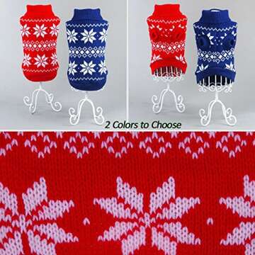Bolbove Pet Snowflake Sweater for Small Dogs & Cats