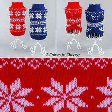 Bolbove Pet Snowflake Sweater for Small Dogs & Cats