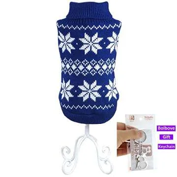 Bolbove Pet Snowflake Sweater for Small Dogs & Cats