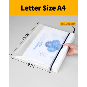 SUNEE Plastic Mesh Zipper Pouches - Versatile Organizing Solution