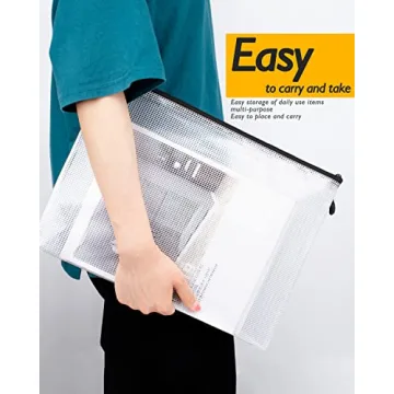 SUNEE Plastic Mesh Zipper Pouches - Versatile Organizing Solution