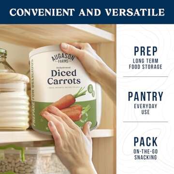 Augason Farms Dehydrated Diced Carrots, 216 Servings