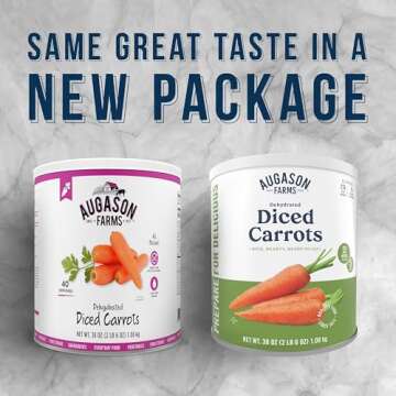 Augason Farms Dehydrated Diced Carrots, 216 Servings
