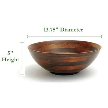 Lipper International Beechwood Cherry Finished Footed Serving Bowl for Fruits or Salads, Large, 13.7...