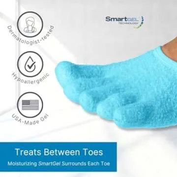 NatraCure 5-Toe Gel Foot Moisturizing Socks for All