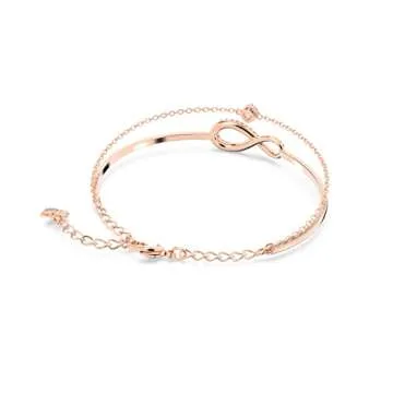 Swarovski Infinity Crystal Bangle - Elegant Rose Gold Jewelry