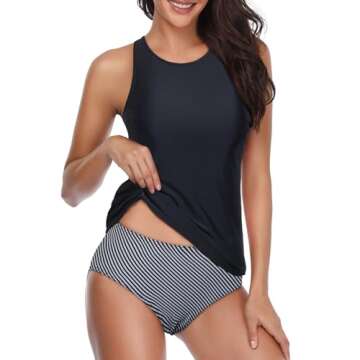 Holipick Stylish Tankini Swimsuits with Tummy Control